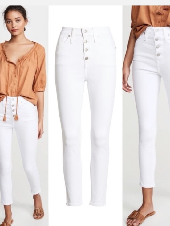Madewell Denim - Madewell 10” High Rise Skinny Crop White 27 Jeans